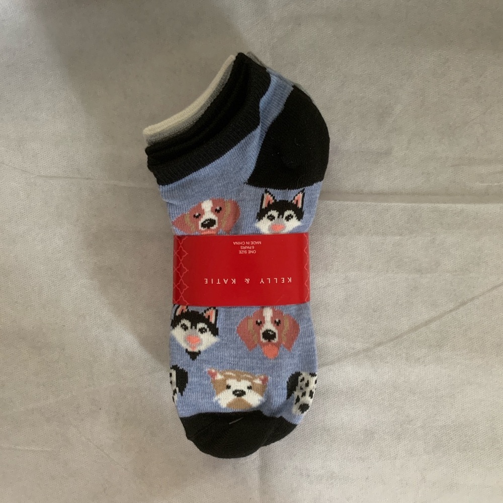 Kelly & Katie Low Cut No Show Socks 6 Pair Pack Multi Color NWT